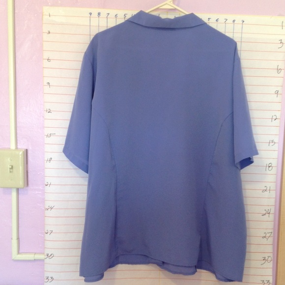 IMPRESSIONS women's V neck blouse sz 24 Purple - Picture 3 of 6